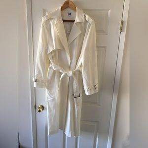 Sz 3X ivory trench coat NWT